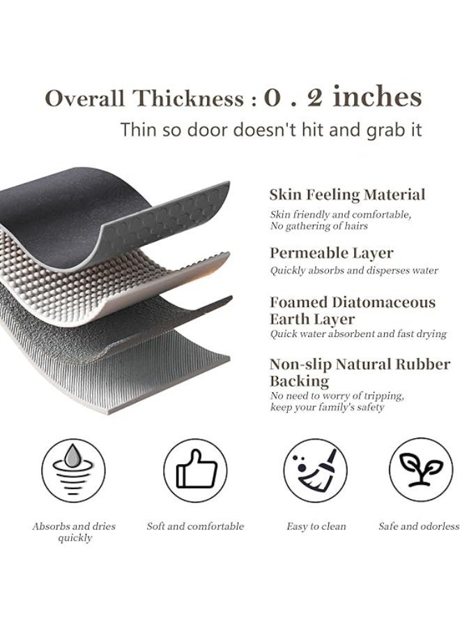 Bathroom Carpet, Non-slip Bath Mat, Strong Water Absorption, Durable, Machine Washable, Suitable for Shower Room, Toilet. Non-slip, Quick-Drying Mat for Bathroom and Kitchen. Soft Texture, Washable Bathroom Pad, 40*60cm Dark Grey - Image 3